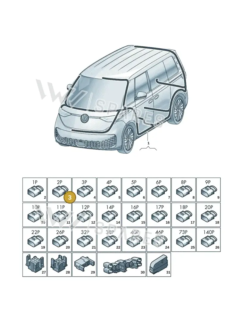 8A0937530A — Volkswagen ID.Buzz (2022-) diagram 15a972000, position 3