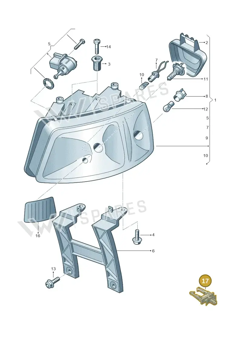 8A0971848G — Volkswagen Transp. caravelle (2008-2009) diagram 659941000, position 17