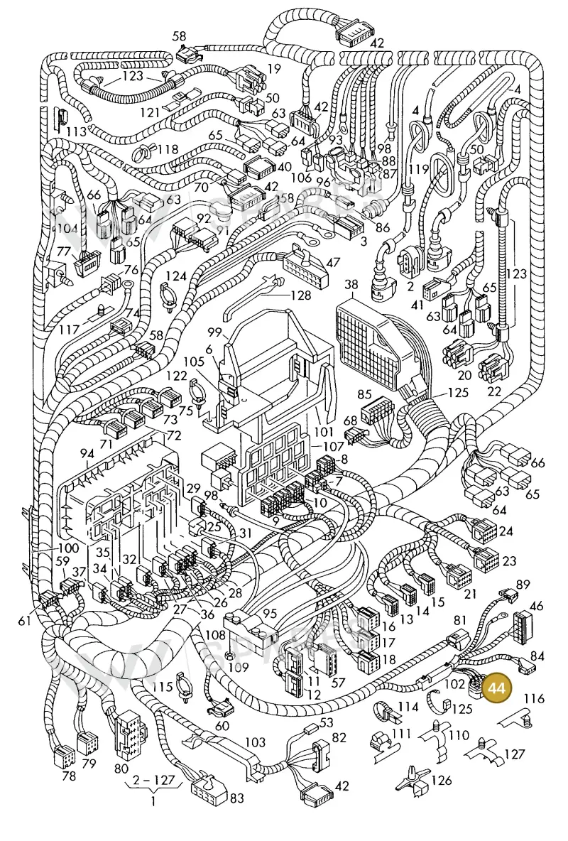 8A0971978 — Volkswagen Polo (2008-2009) diagram 225971850, position 44