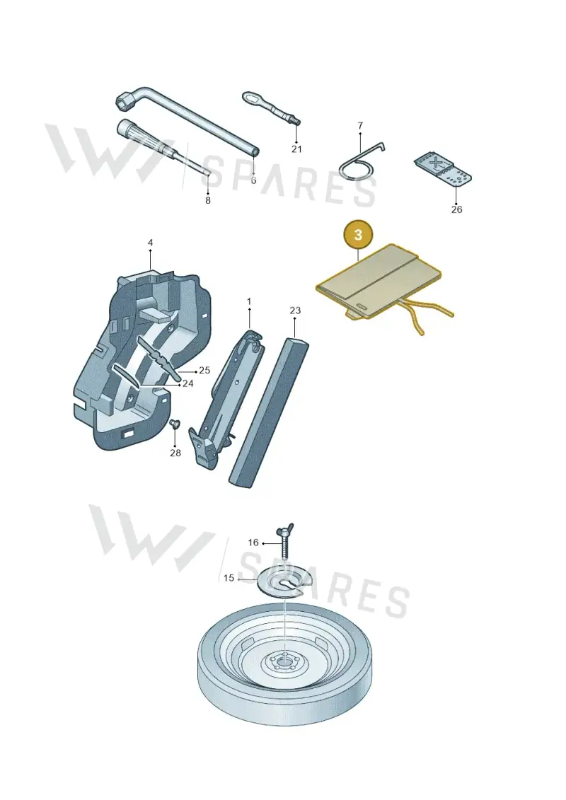 8D0012111B — Volkswagen Tiguan (2009-2019) diagram 688012000, position 3