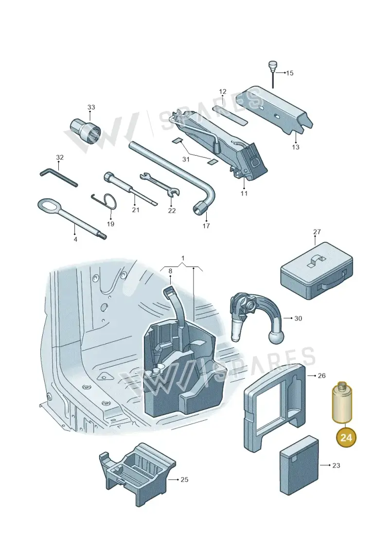 8D0012619A — Volkswagen Transp. caravelle (2011-2015) diagram 410011100, position 24