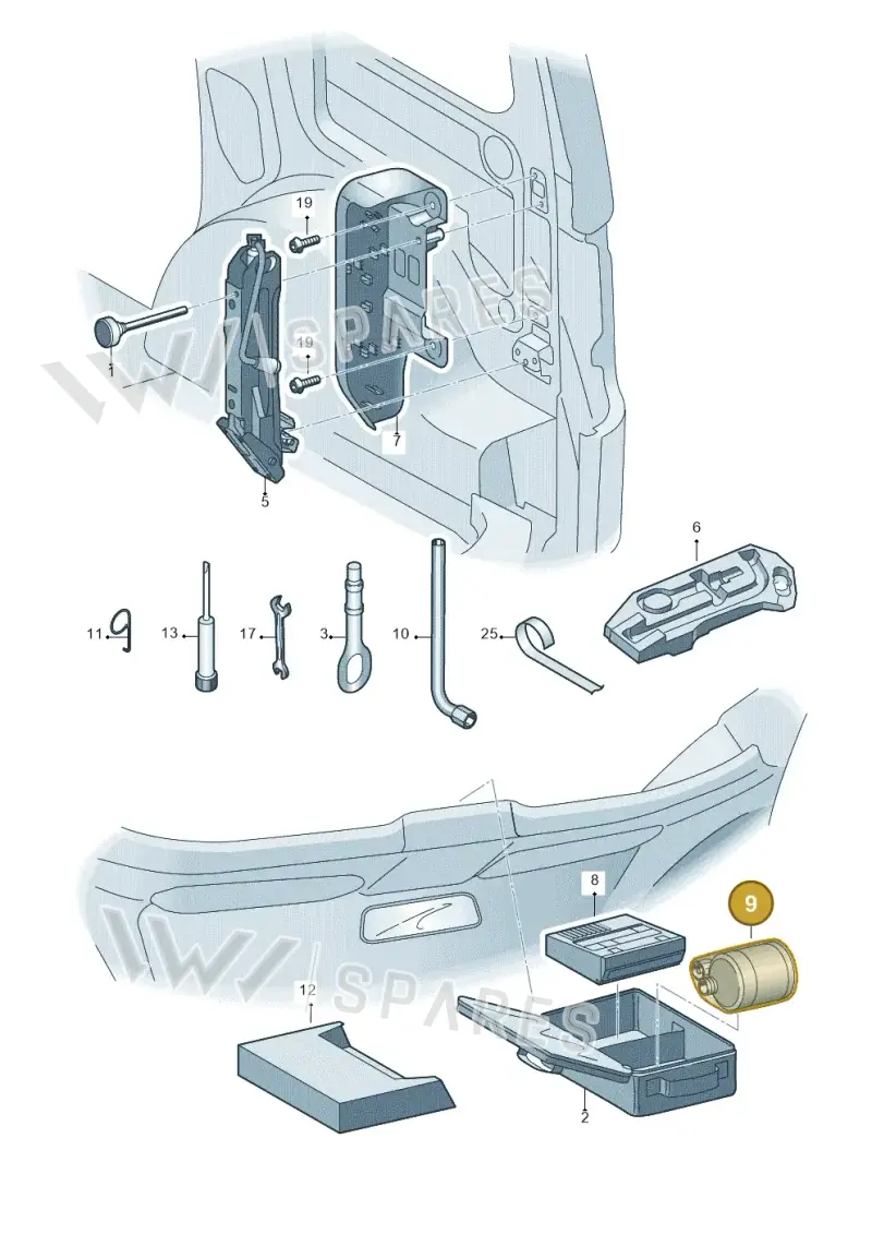 8D0012619A — Volkswagen Caddy kombi (2015-2020) diagram 443012000, position 9