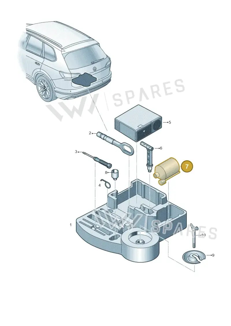 8D0012619A — Volkswagen Touareg (2017-2023) diagram 439012000, position 7