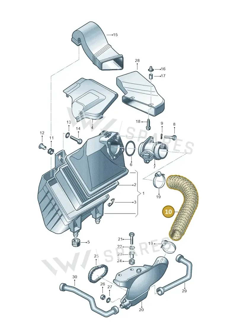 8D0129627 — Volkswagen Passat (1997-2000) diagram 156133900, position 10