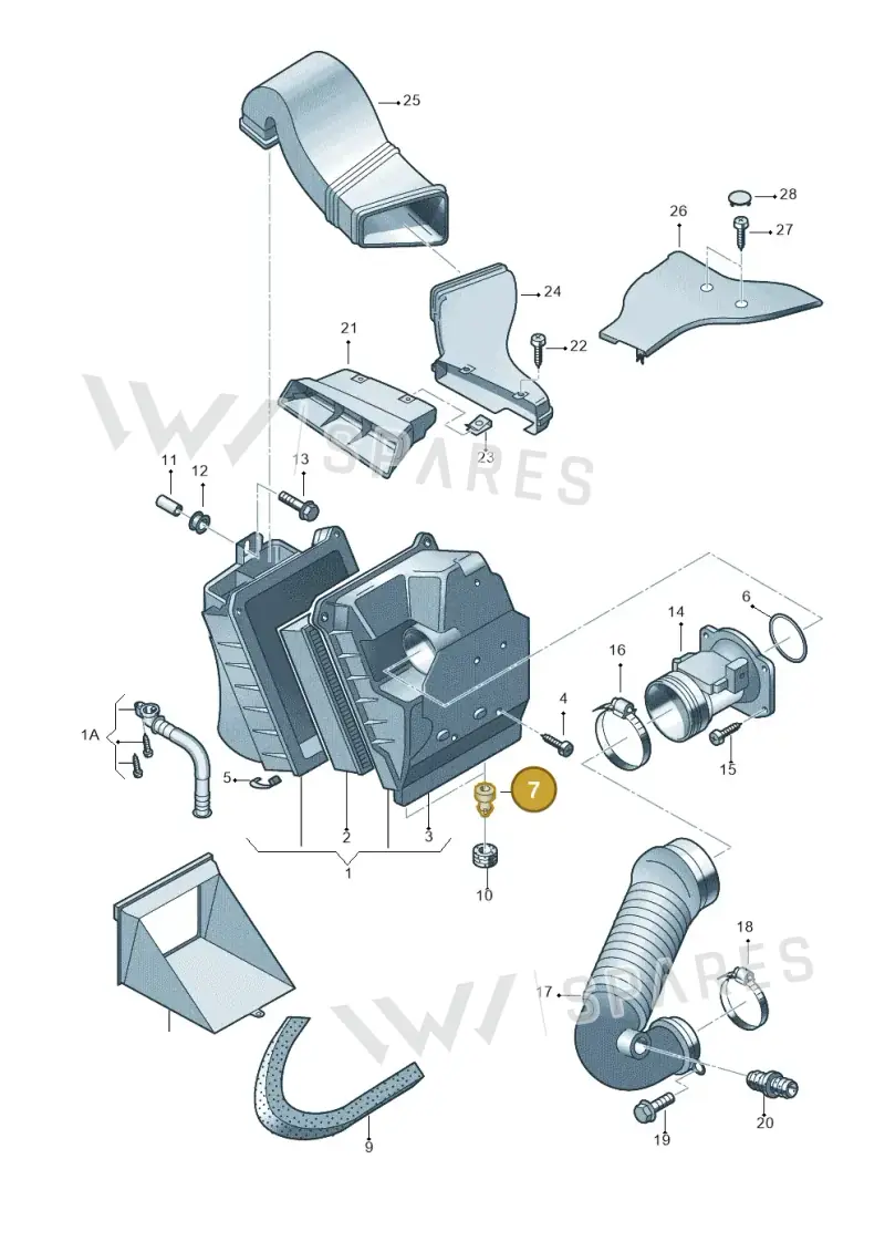 8D0129669A — Volkswagen PASSAT/4MOTION/W8 (2002-2005) diagram 264129200, position 7