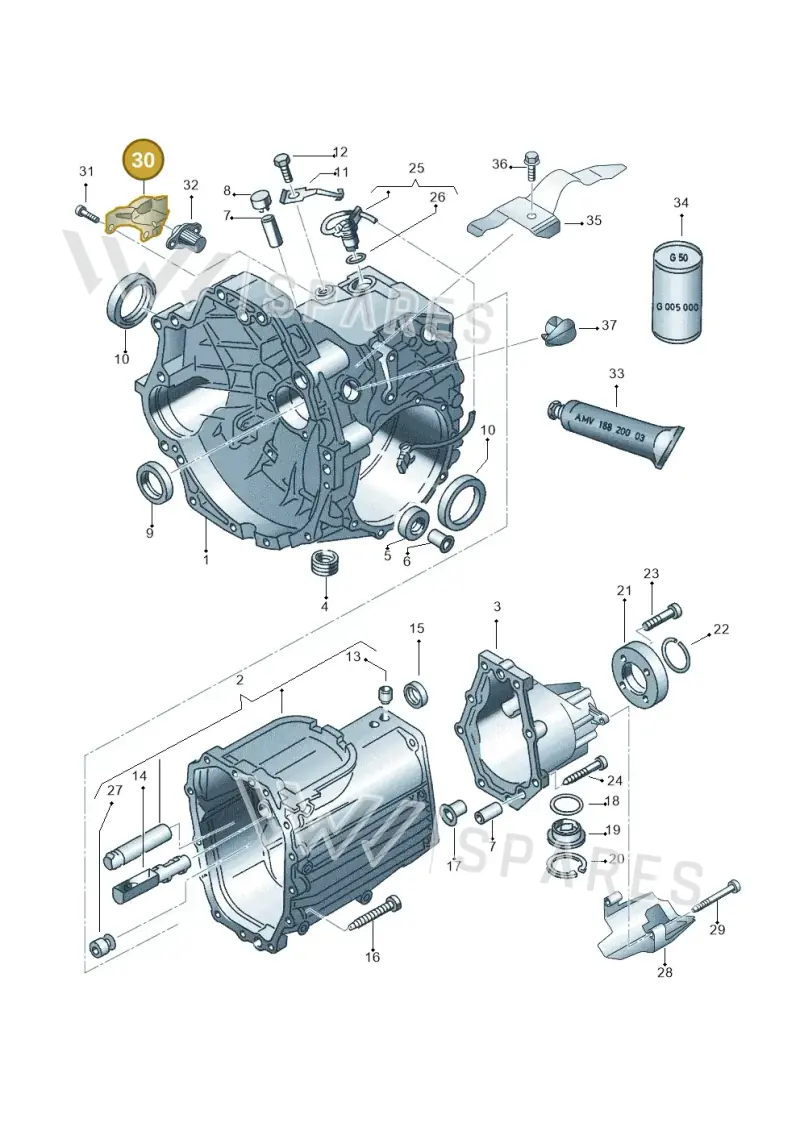 8D0311711 — Volkswagen PASSAT/4MOTION/W8 (2002-2005) diagram 226301600, position 30