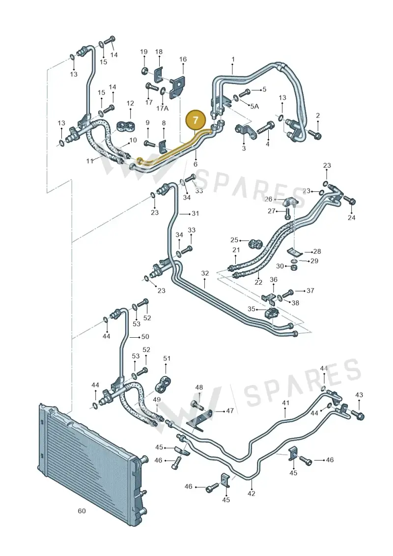 8D0317822 — Volkswagen PASSAT/4MOTION/W8 (2002-2005) diagram 221317600, position 7