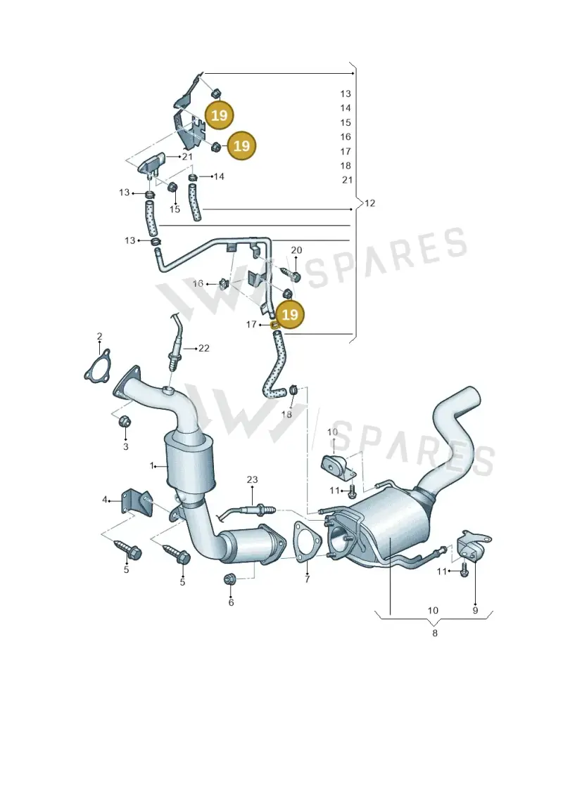 8D0803948C — Volkswagen Touareg BlueMotion (2014-2018) diagram 787253520, position 19