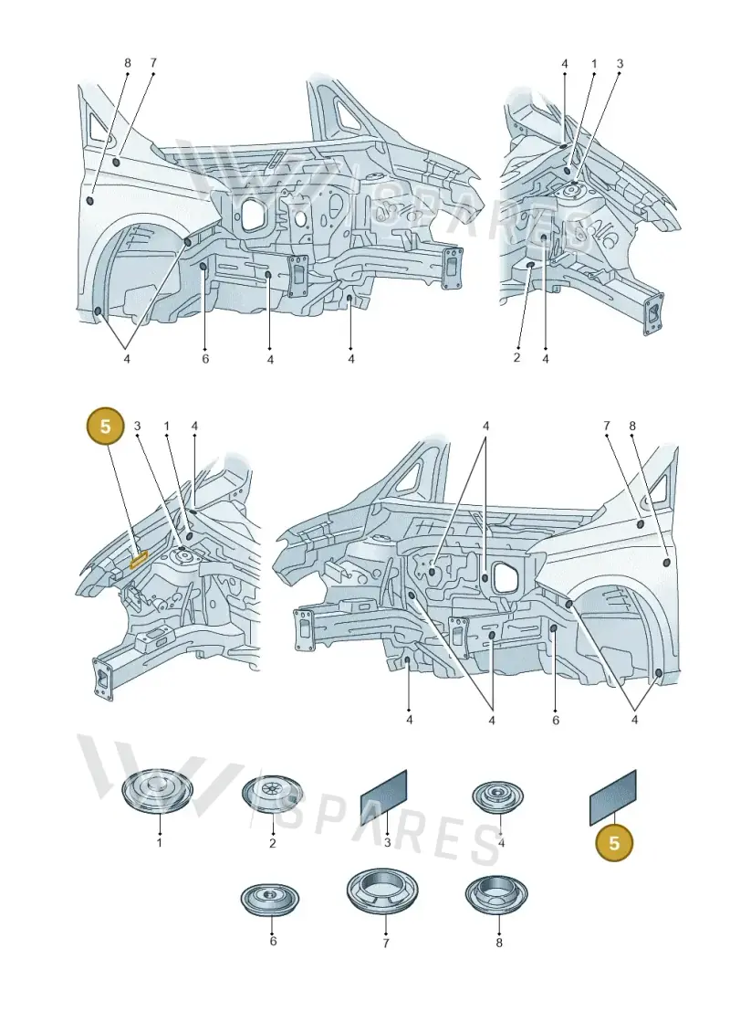 8D0805521A — Volkswagen Caddy Maxi Kombi (2020-2024) diagram 2ka803035, position 5