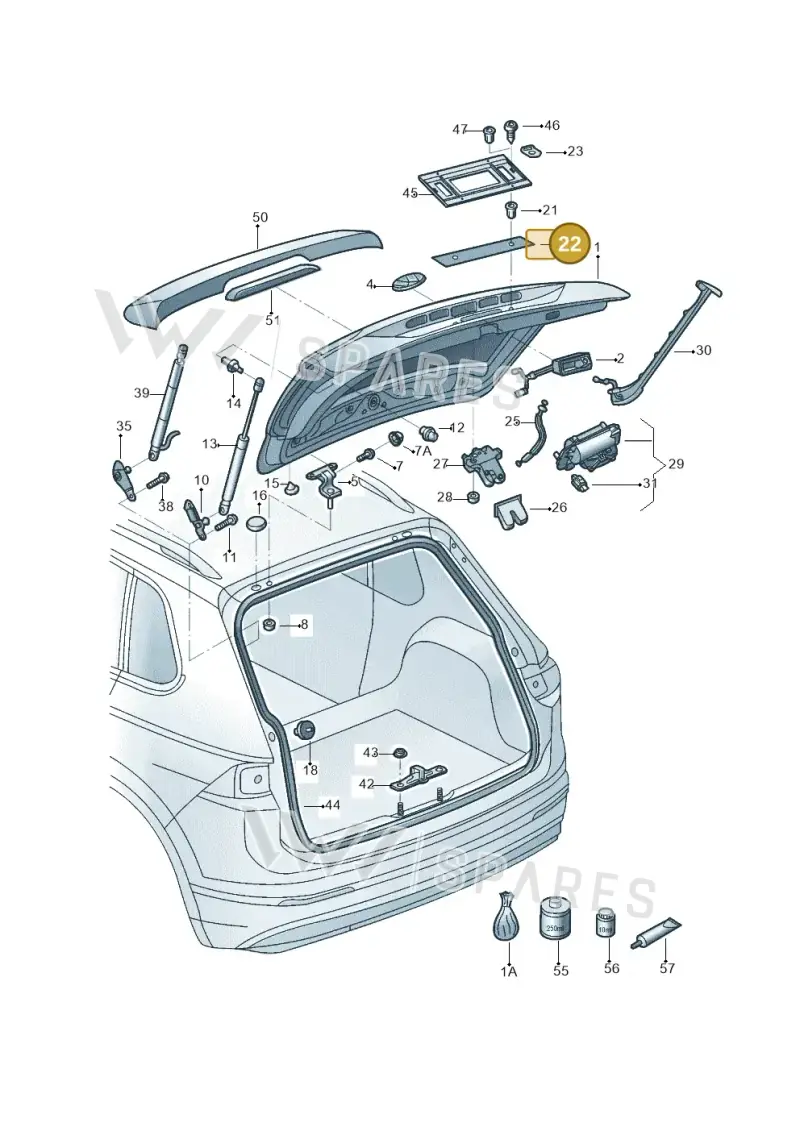 8D0853419D — Volkswagen Tiguan 2.0 4Motion (2017-2024) diagram 833827000, position 22