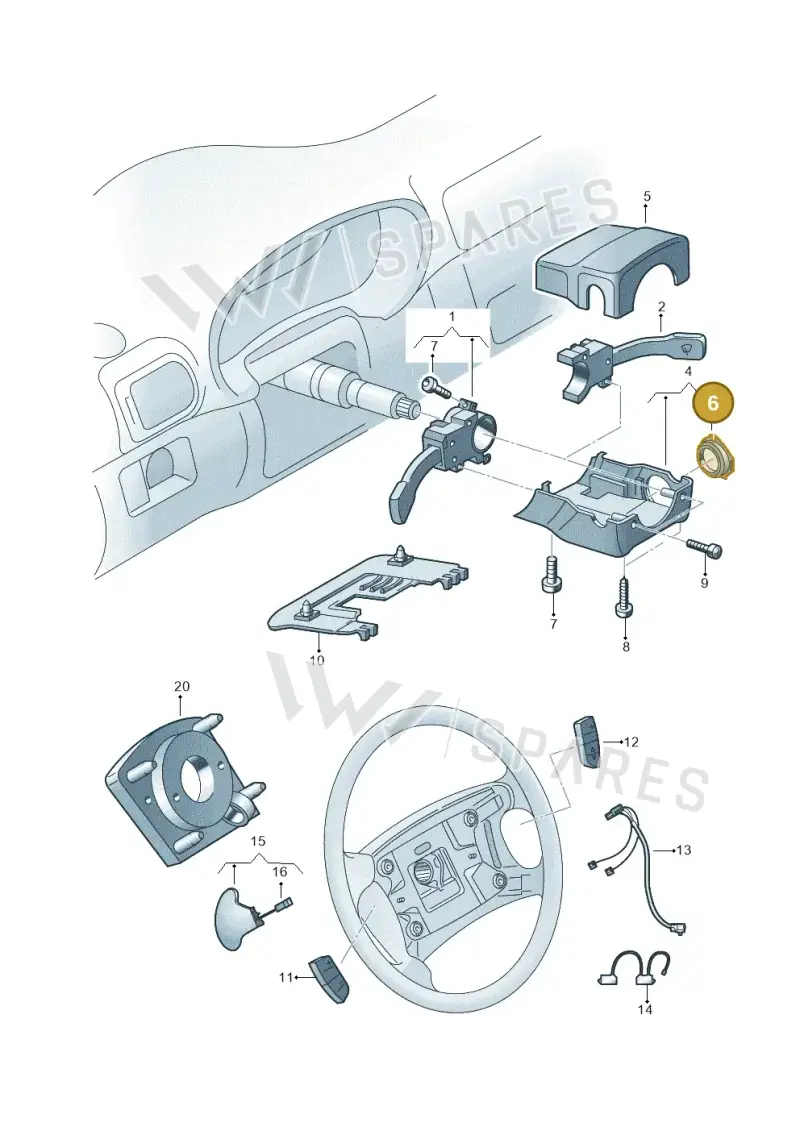 8D0905869 — Volkswagen New Beetle Cabrio. (2003-2005) diagram 201953500, position 6