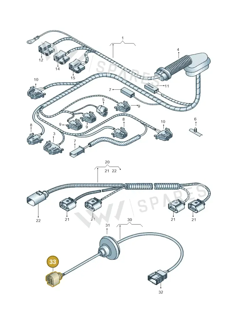 8D0971701 — Volkswagen Sharan (2008-2010) diagram 245972840, position 33