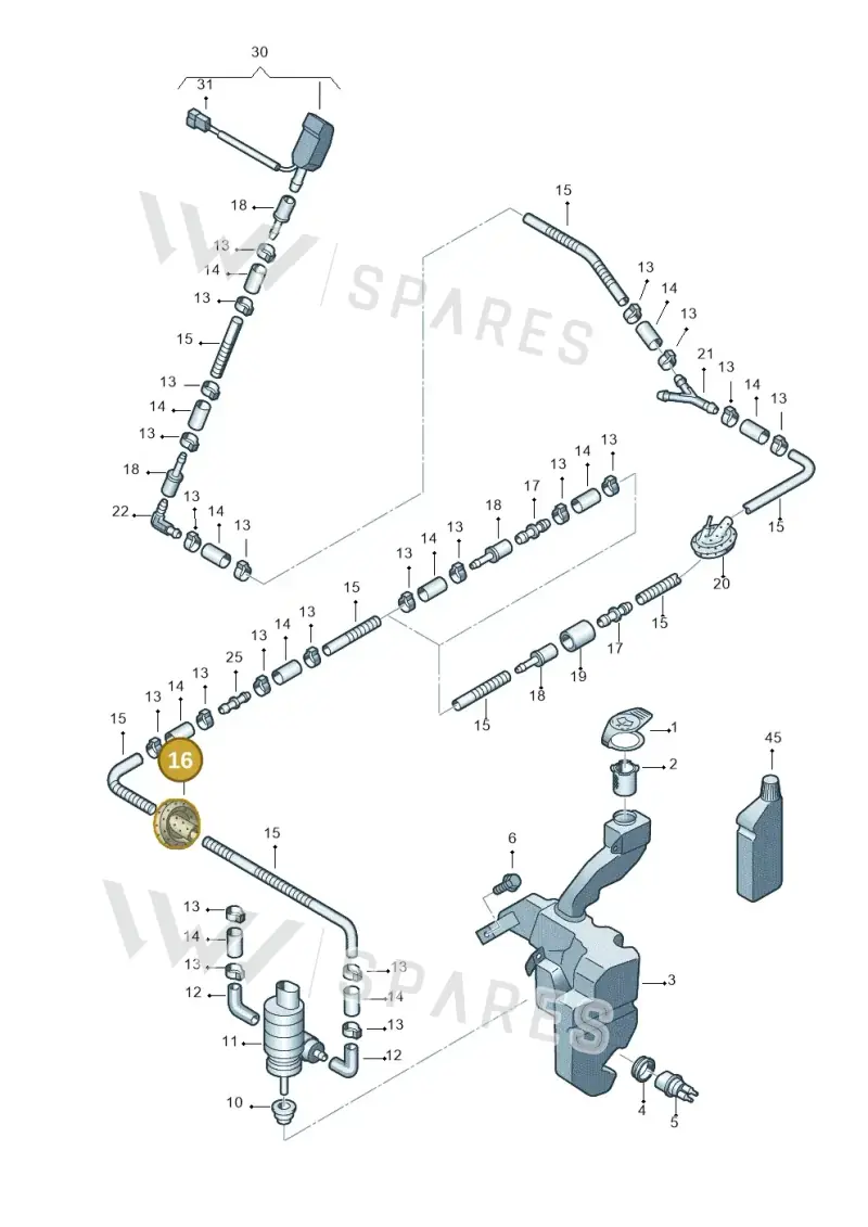 8D0971841D — Volkswagen PASSAT/4MOTION/W8 (2002-2005) diagram 404955150, position 16