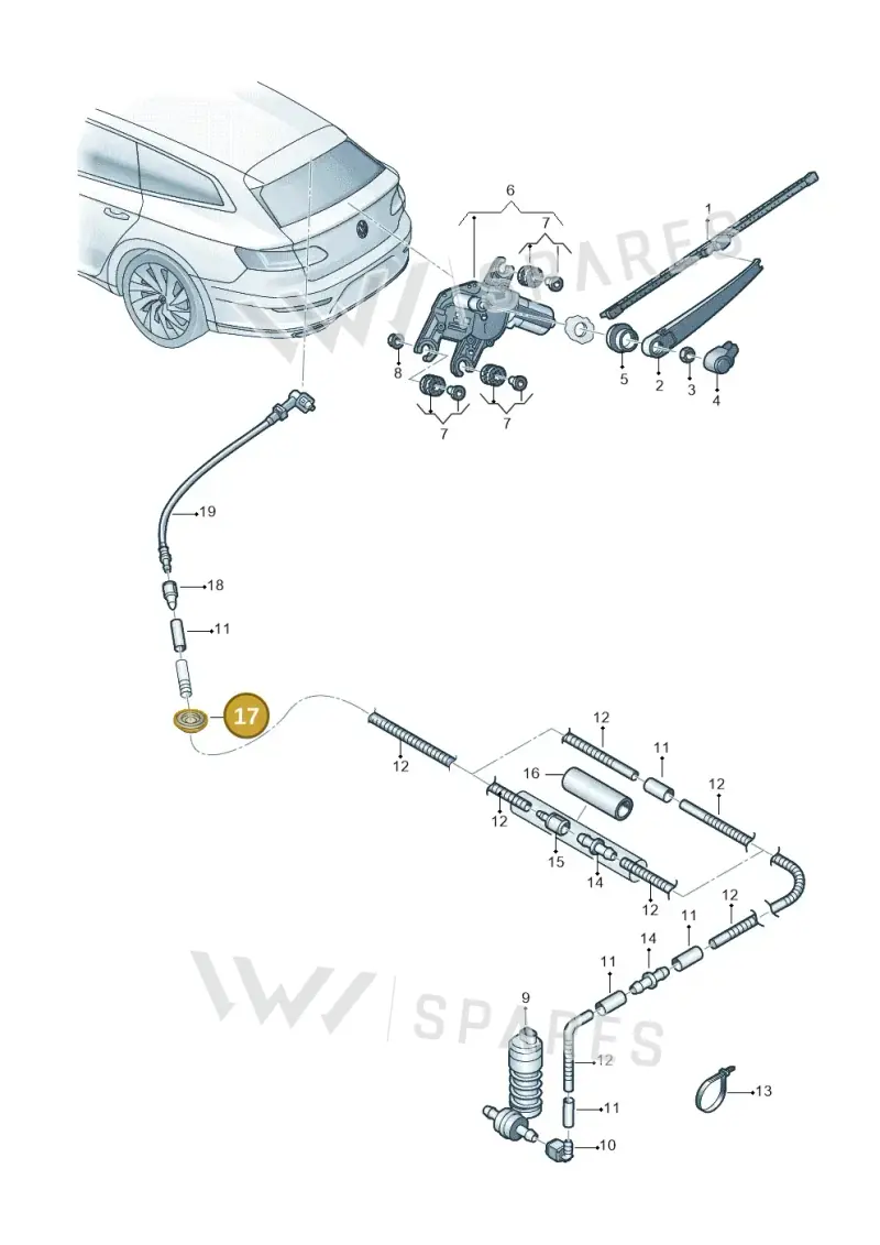 8D0971841D — Volkswagen Arteon (2017-2023) diagram 828955020, position 17
