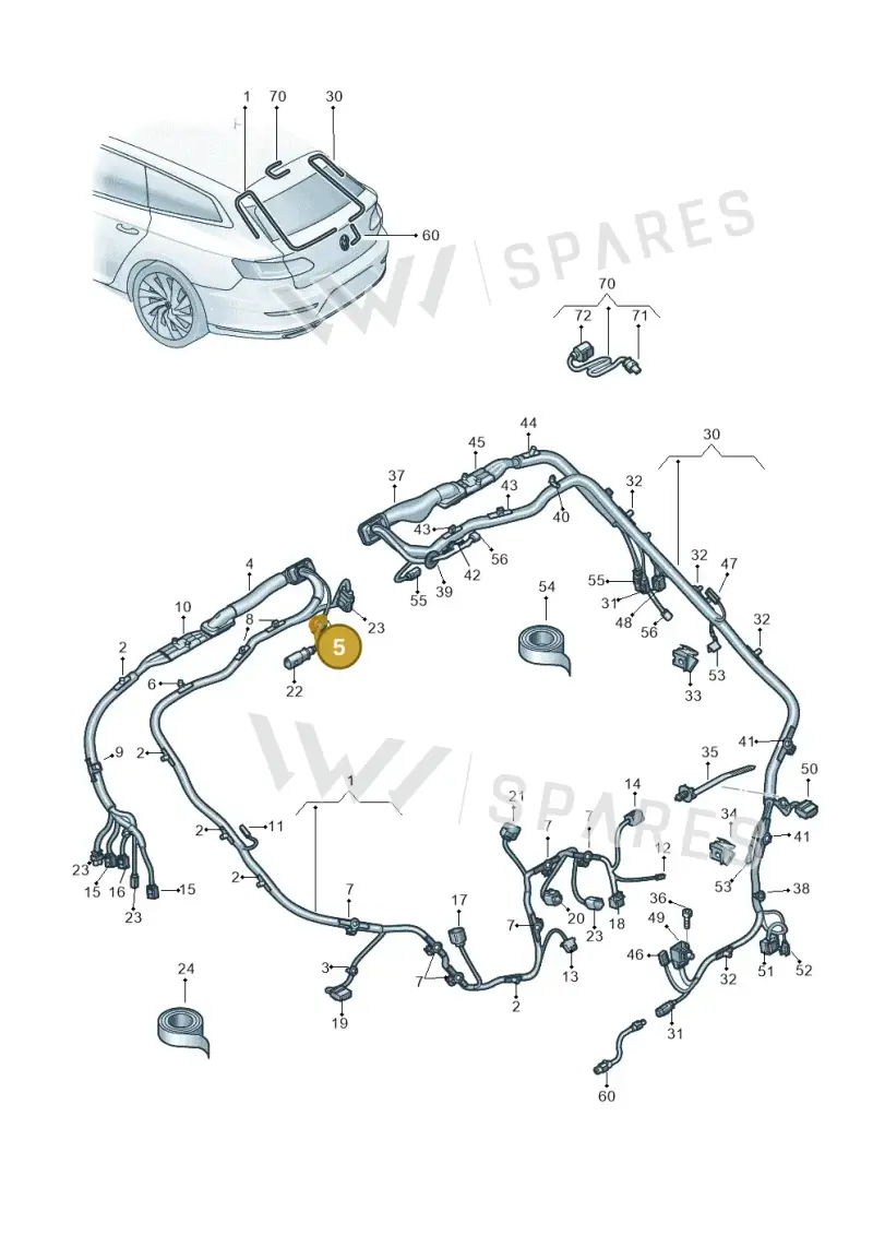 8D0971841D — Volkswagen Arteon (2017-2023) diagram 828972087, position 5