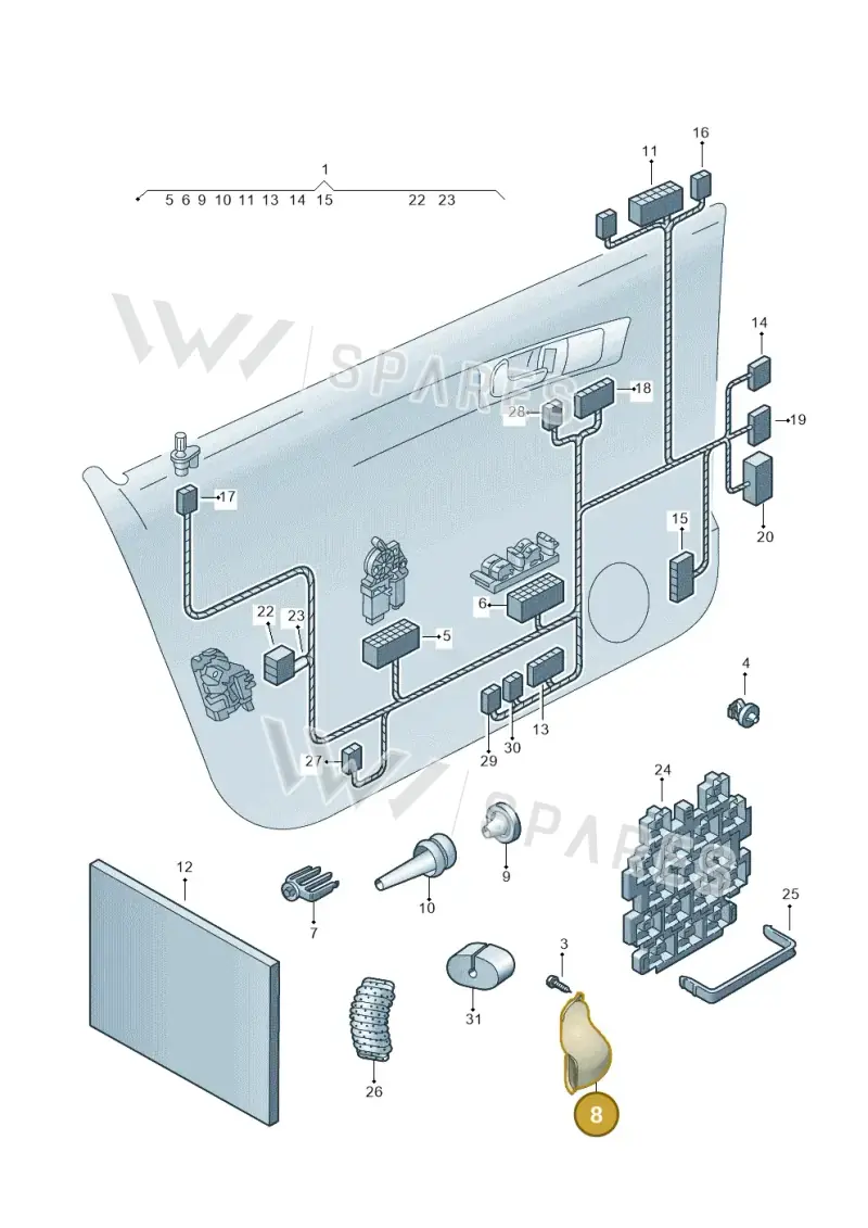8D0971882 — Volkswagen PASSAT/4MOTION/W8 (2002-2005) diagram 404972330, position 8