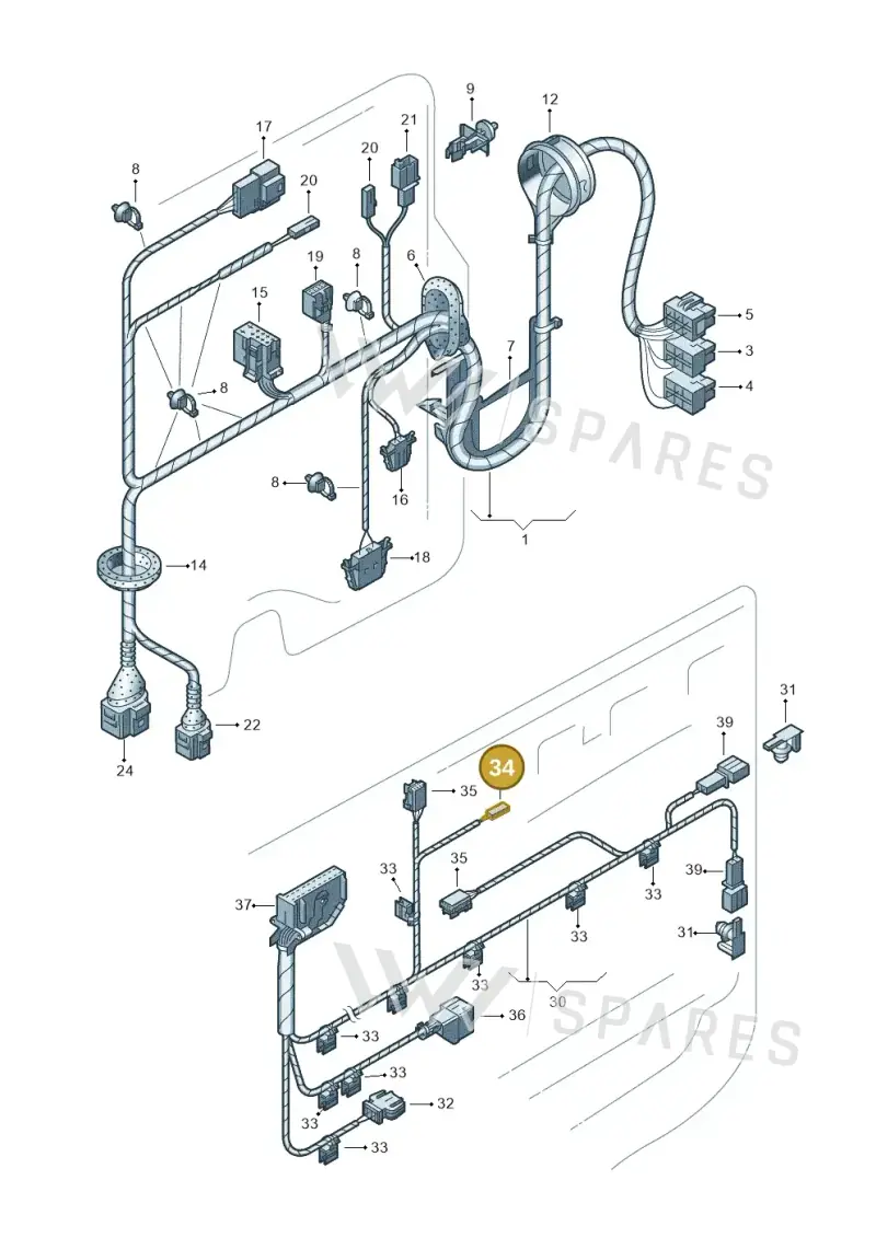 8D0972623AA — Volkswagen Phaeton 4motion (2010-2016) diagram 258972350, position 34