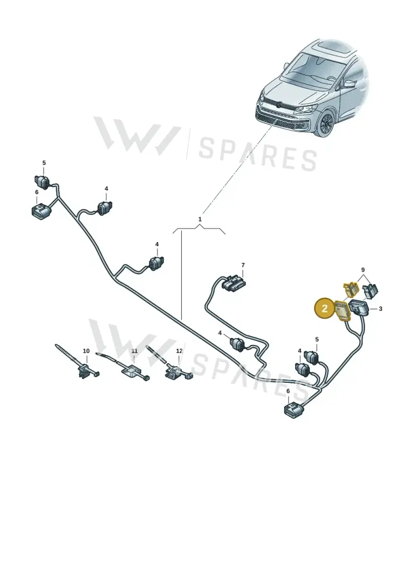 8D0973834 — Volkswagen Caddy Maxi Kombi (2020-2024) diagram 2ka971000, position 2