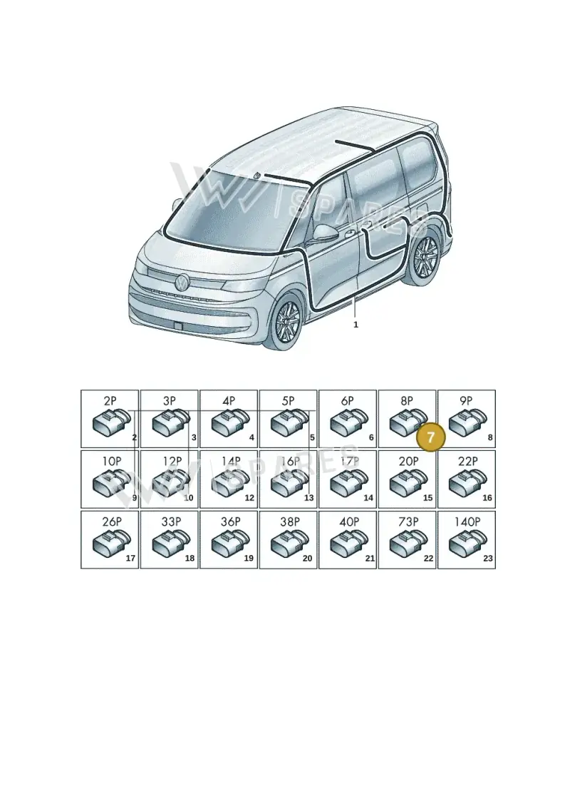 8D0973834 — Volkswagen Multivan (2021-) diagram 7t0972000, position 7