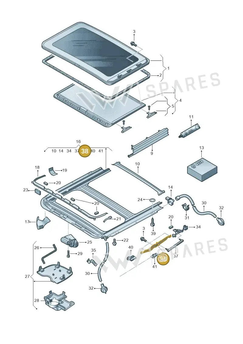 8D5877151A — Volkswagen Golf (2011-2013) diagram 649877000, position 38