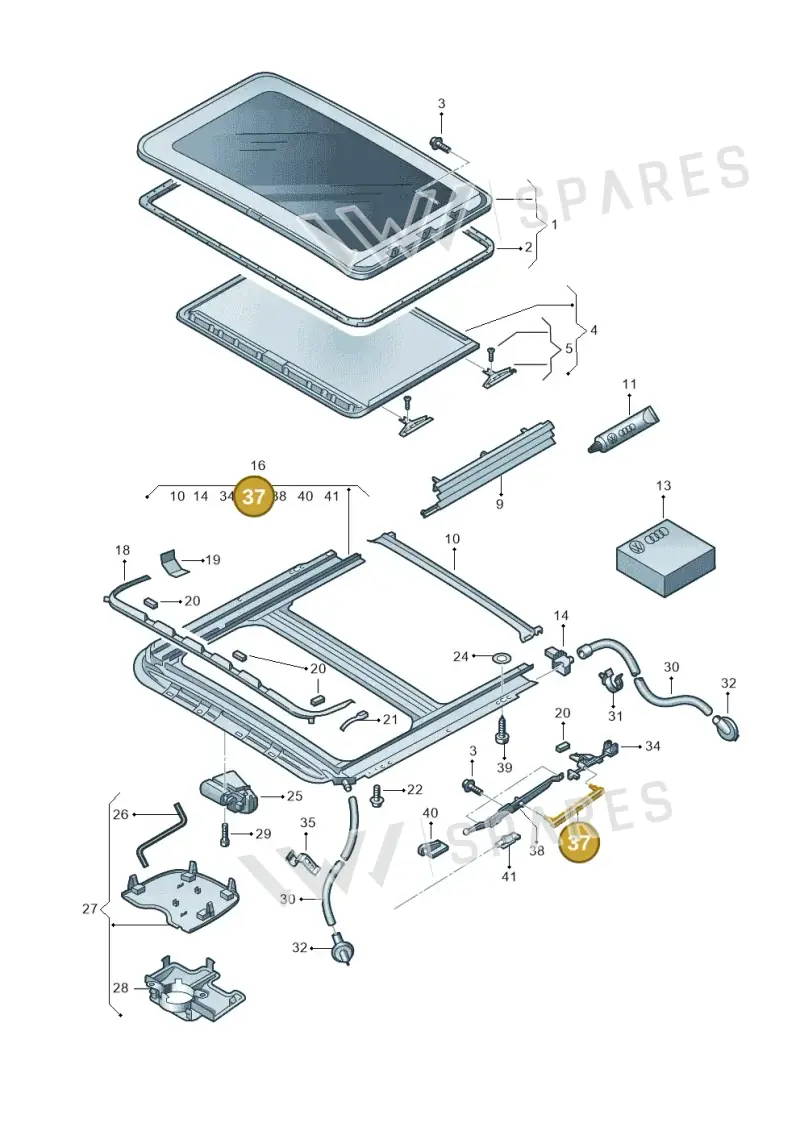 8D5877421 — Volkswagen Golf Plus (2011-2014) diagram 420877000, position 37
