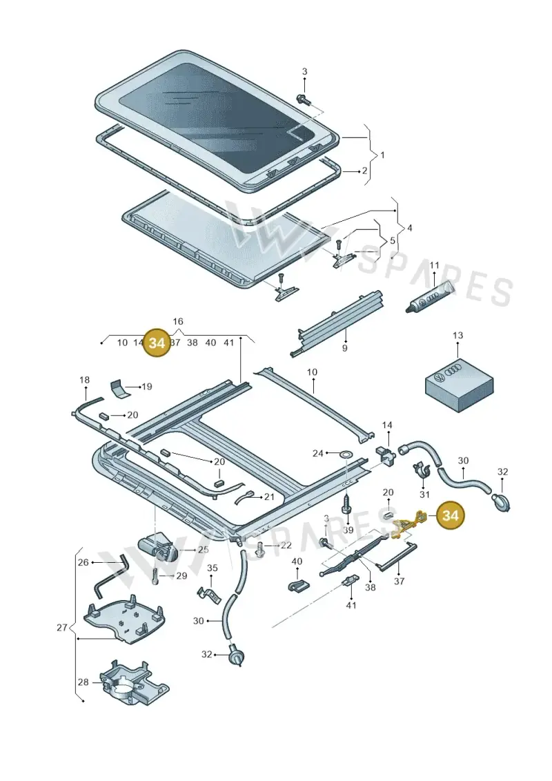 8D5877481 — Volkswagen Golf (2009-2014) diagram 420877000, position 34