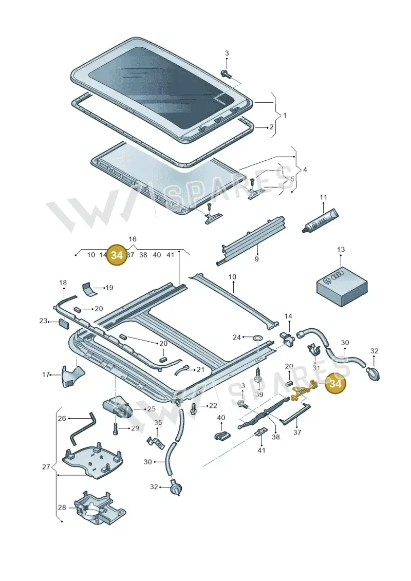 8D5877482 — Volkswagen Golf (2011-2013) diagram 649877000, position 34