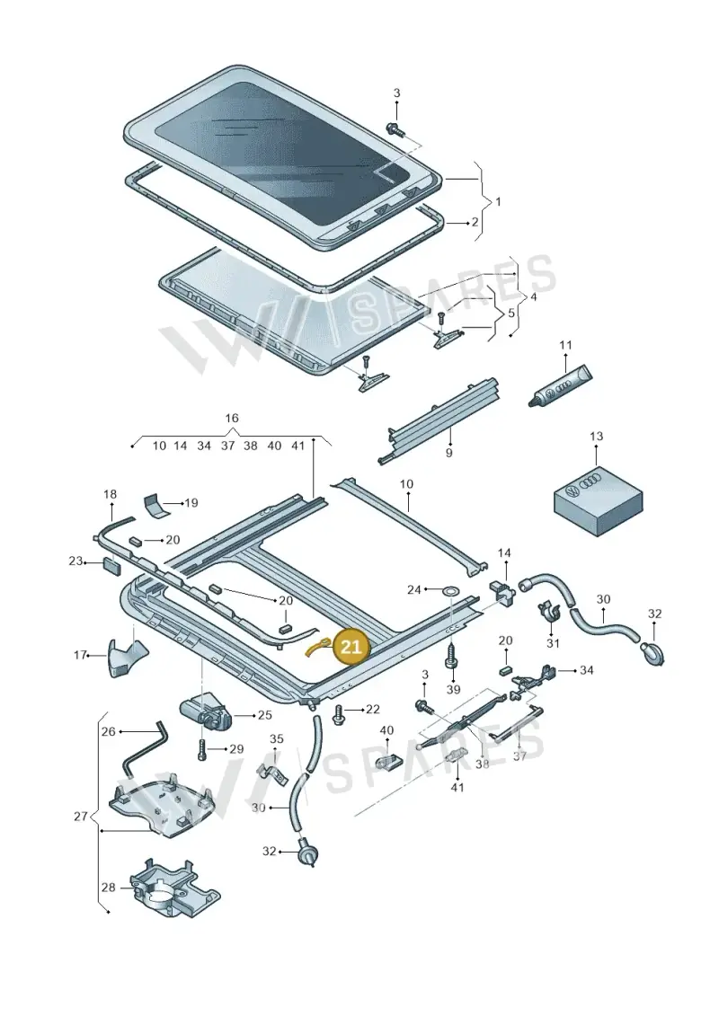 8D5877975 — Volkswagen Golf (2011-2013) diagram 649877000, position 21