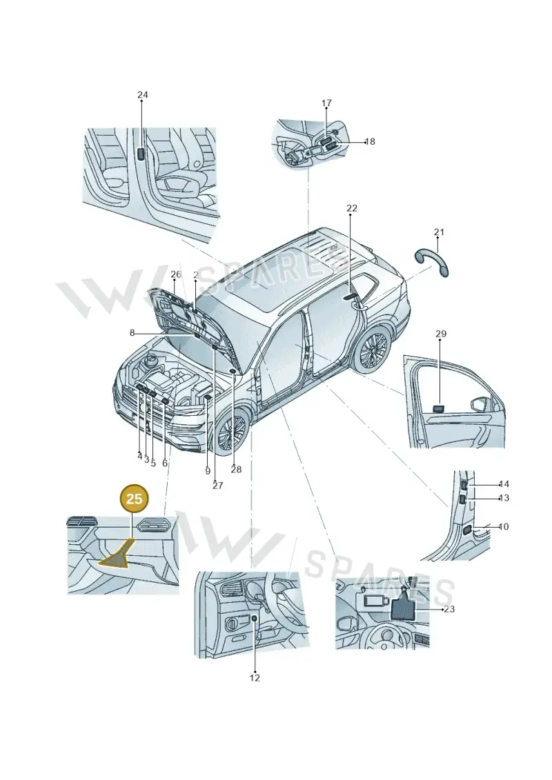 8E0010352P — Volkswagen Tiguan 2.0 4Motion (2017-2024) diagram 833010000, position 25