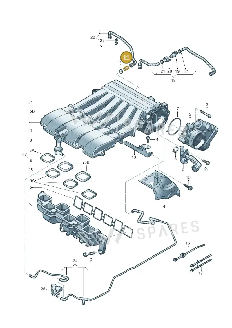 8E0201144 — Volkswagen EOS 2.0 (2008-2010) diagram 667133850, position 11