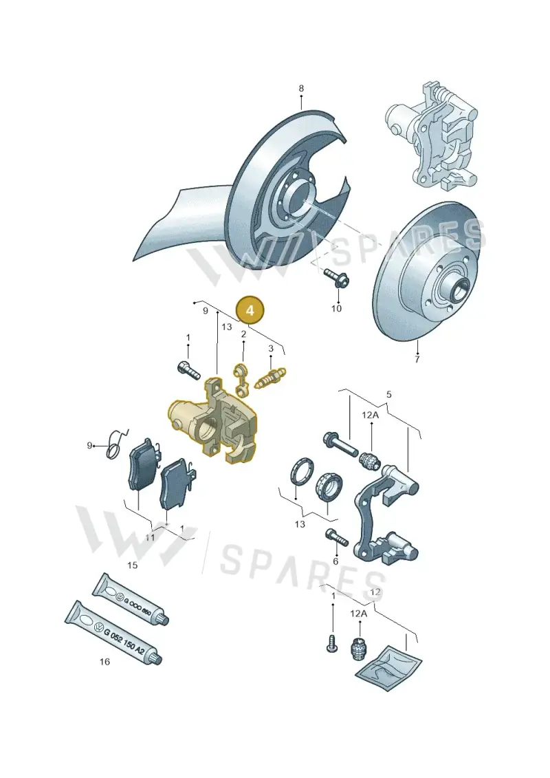 8E0615424 — Volkswagen PASSAT/4MOTION/W8 (2002-2005) diagram 195615600, position 4