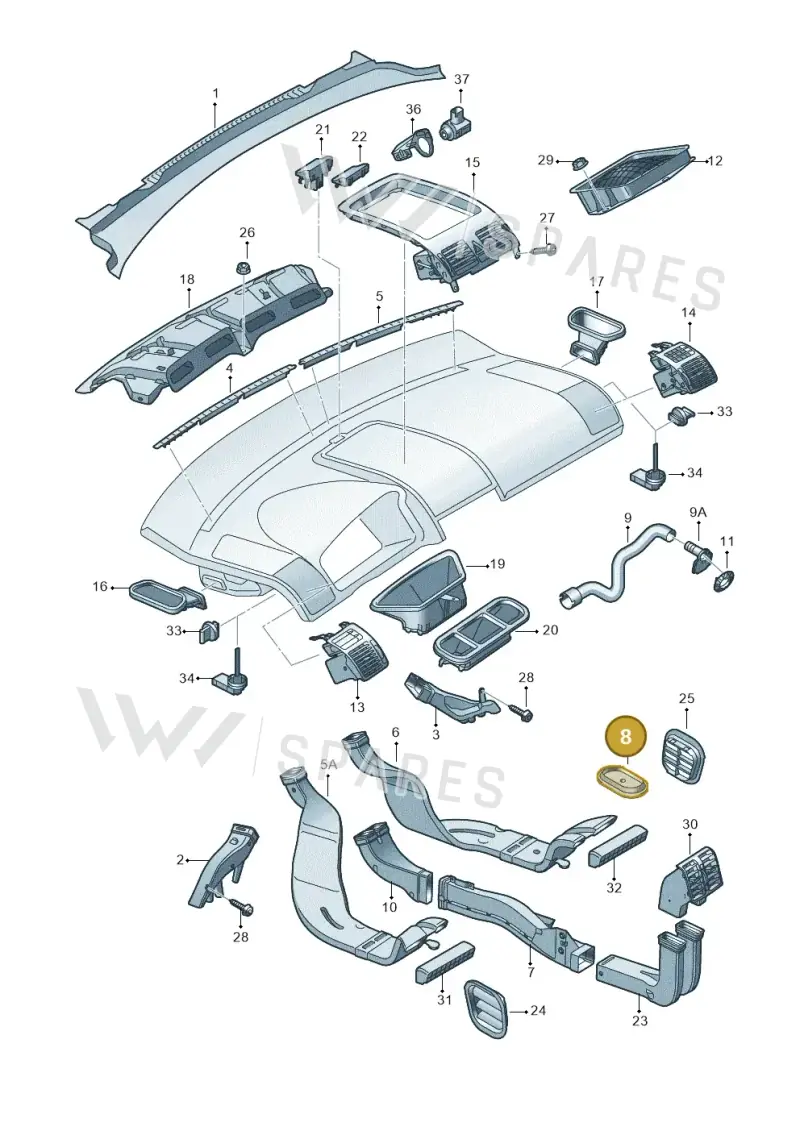 8E0819425 — Volkswagen Touran 2.0 (2010-2015) diagram 409819300, position 8