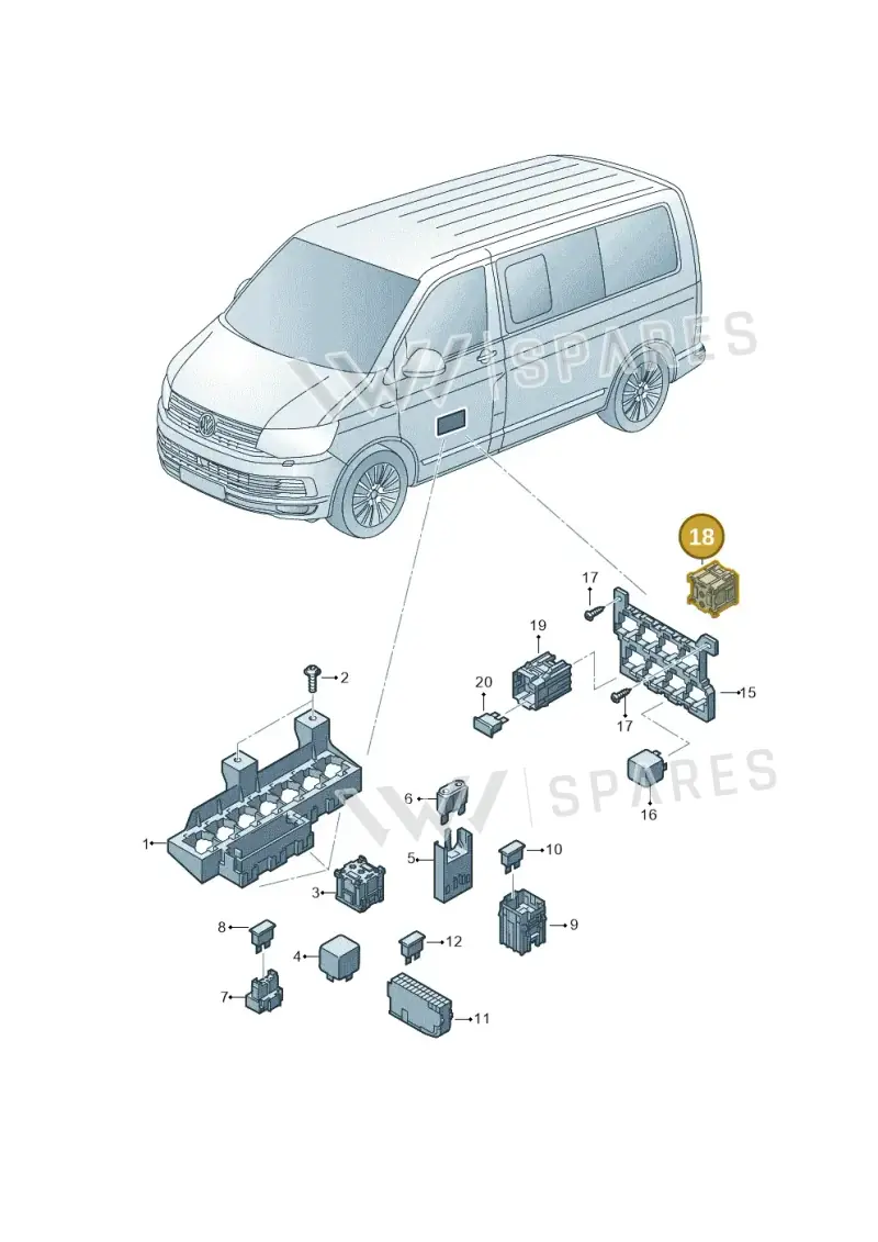 8E0937527 — Volkswagen Caravelle (2015-2019) diagram 861937050, position 18
