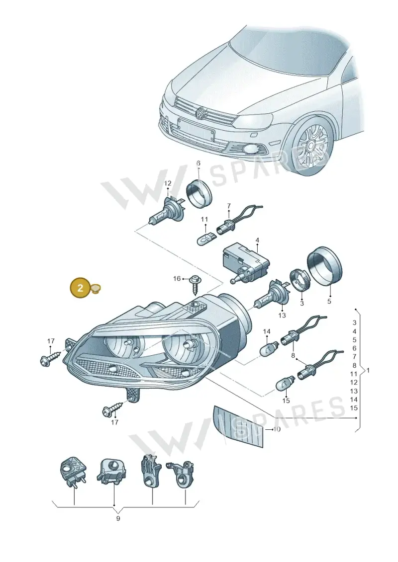 8E0941041 — Volkswagen Eos BlueMotion (2010-2015) diagram 712941000, position 2