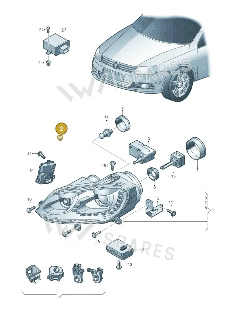 8E0941041 — Volkswagen Eos BlueMotion (2010-2015) diagram 712941200, position 2