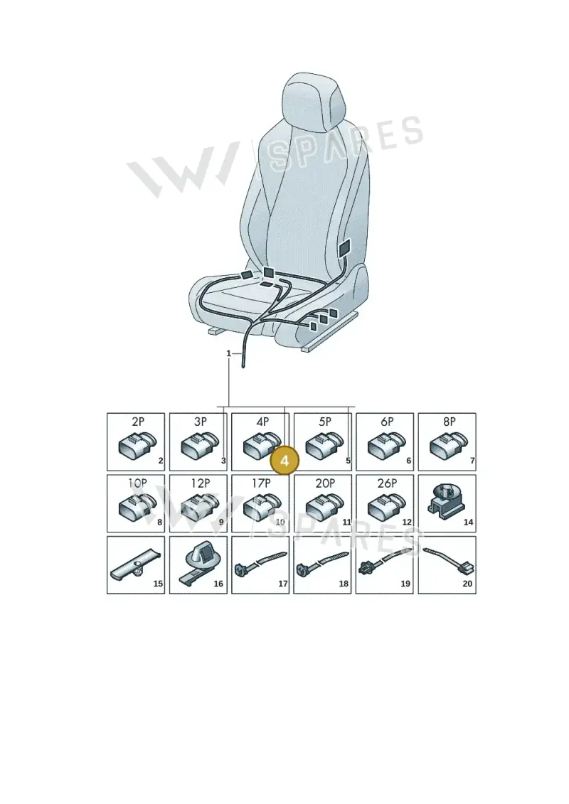 8E0971832 — Volkswagen Passat estate (2023-) diagram 3j0972250, position 4