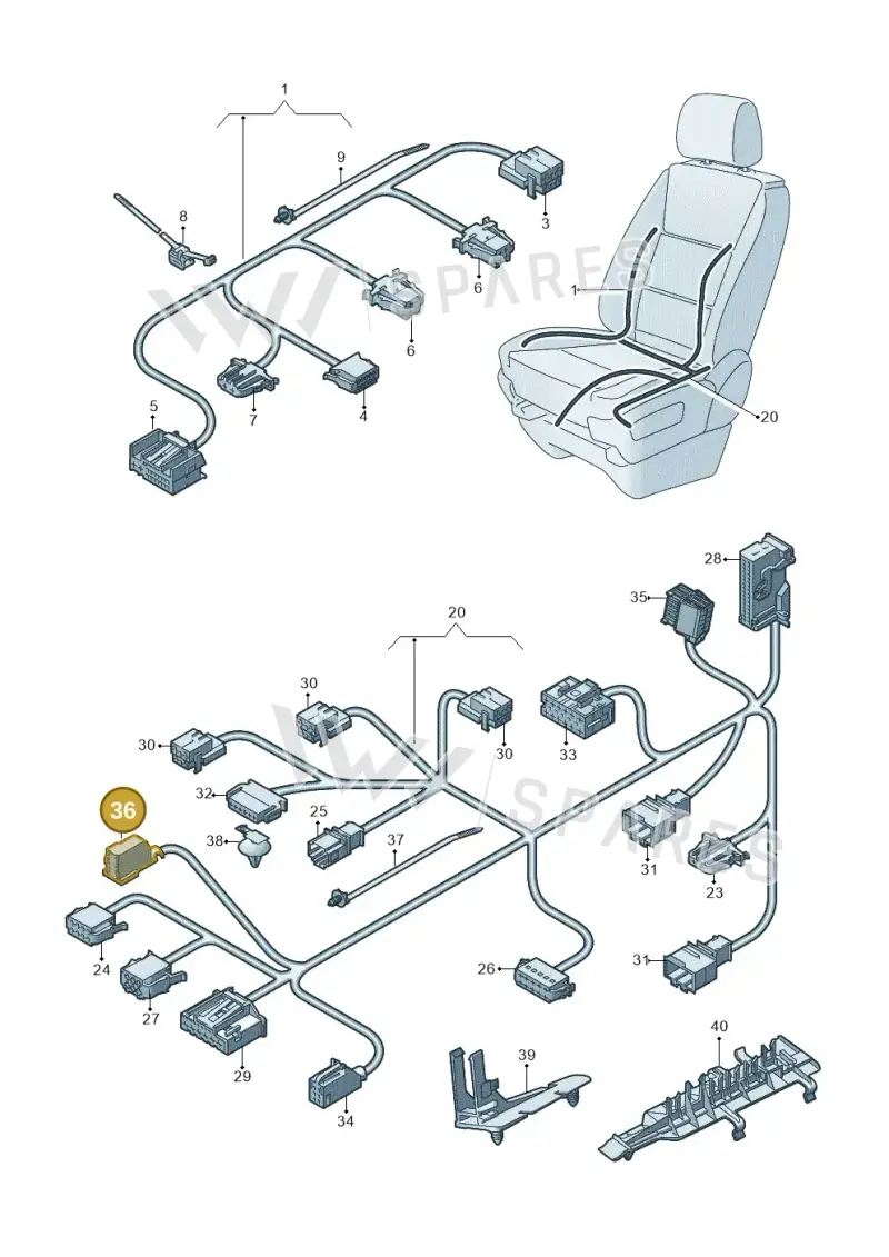 8E0972112 — Volkswagen Caravelle (2015-2019) diagram 861972270, position 36