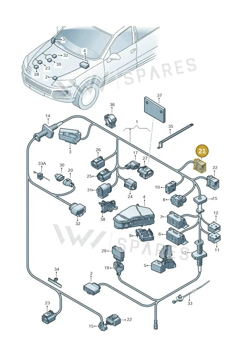 8E0972575 — Volkswagen Touareg BlueMotion (2014-2018) diagram 693971220, position 21