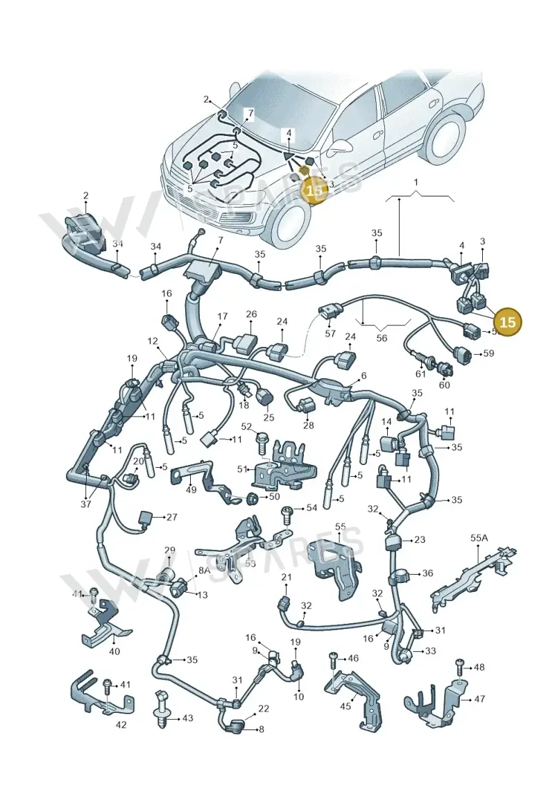 8E0972585 — Volkswagen Touareg BlueMotion (2014-2018) diagram 693971120, position 15