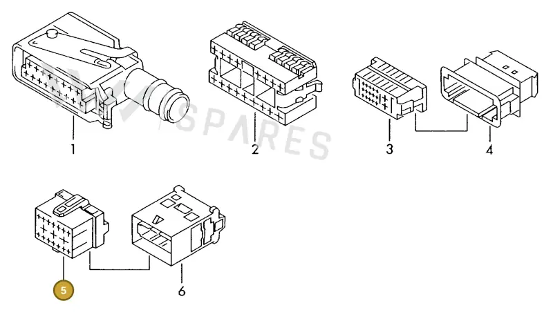 8E0972585D — Volkswagen 1J0 platform diagram 198971900, position 5