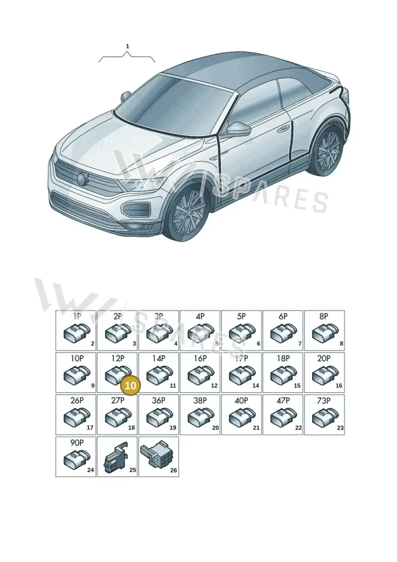 8E0972712 — Volkswagen T-Roc convertible 1.5 (2019-2024) diagram 2gk971081, position 10
