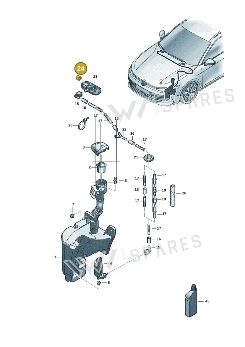 8E0973202 — Volkswagen Passat estate (2023-) diagram 3j0955100, position 24