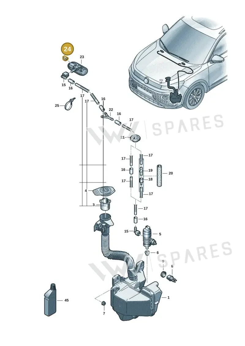 8E0973202 — Volkswagen Tiguan 2.0 (2023-) diagram 57x955100, position 24