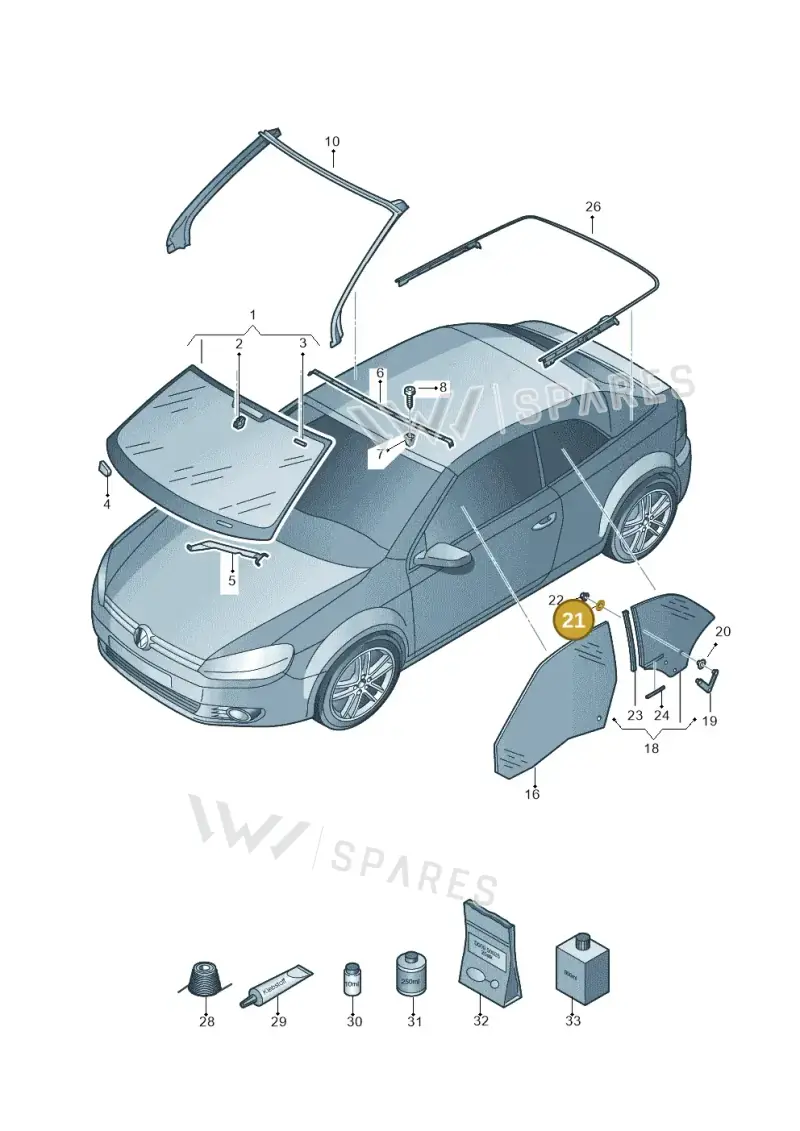 8H0845238 — Volkswagen Golf Cabriolet (2011-2016) diagram 718845000, position 21