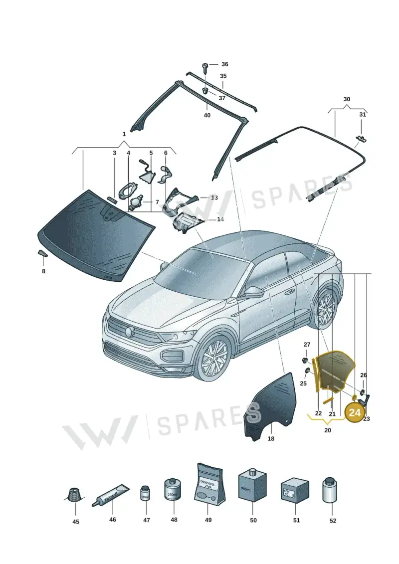 8H0845863 — Volkswagen T-Roc convertible 1.5 (2019-2024) diagram 2gk845000, position 24