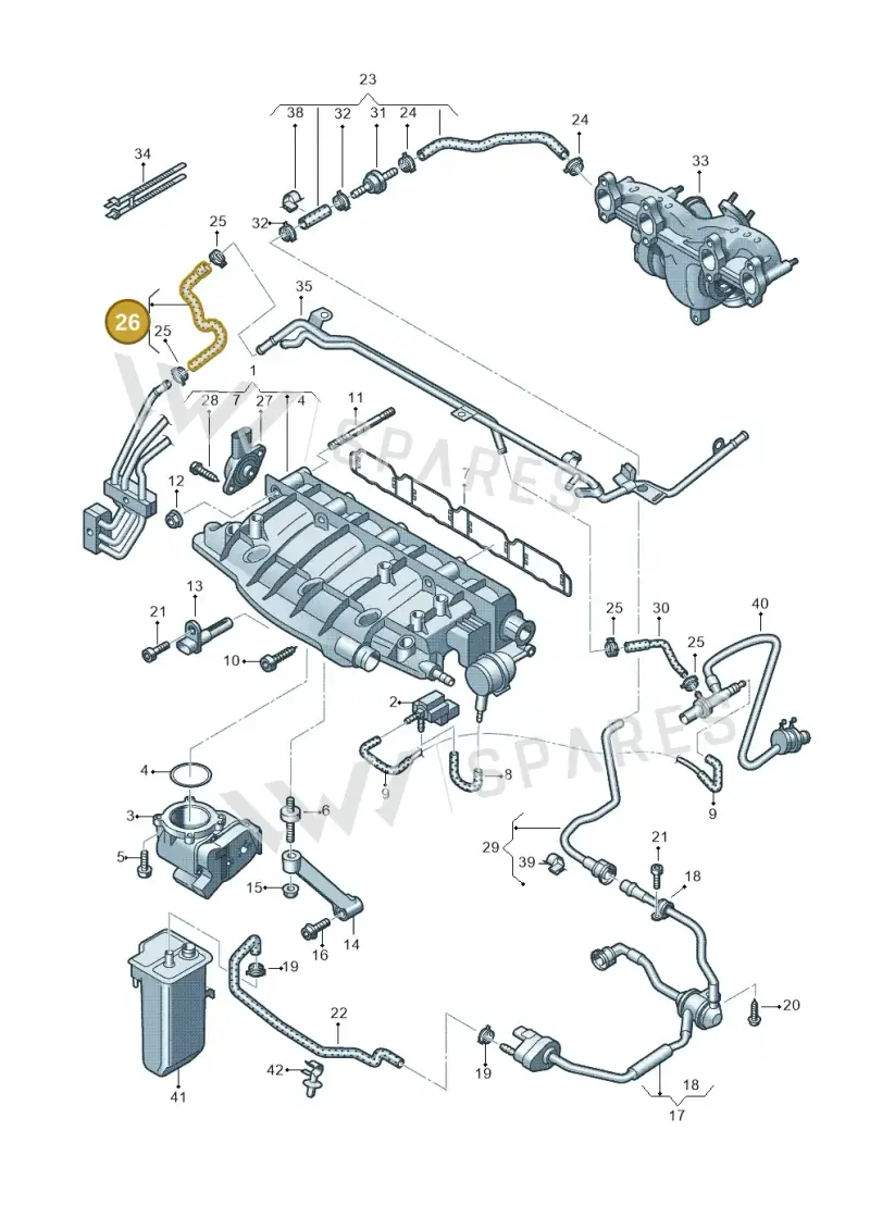 8J0201935P — Volkswagen Golf estate (2009-2013) diagram 609133520, position 26