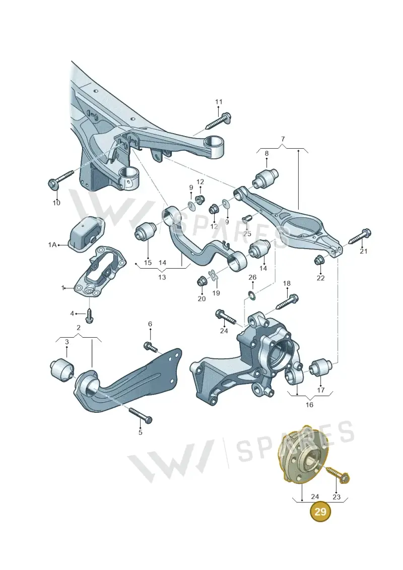 8J0598625 — Volkswagen Golf estate (2009-2013) diagram 460505300, position 29