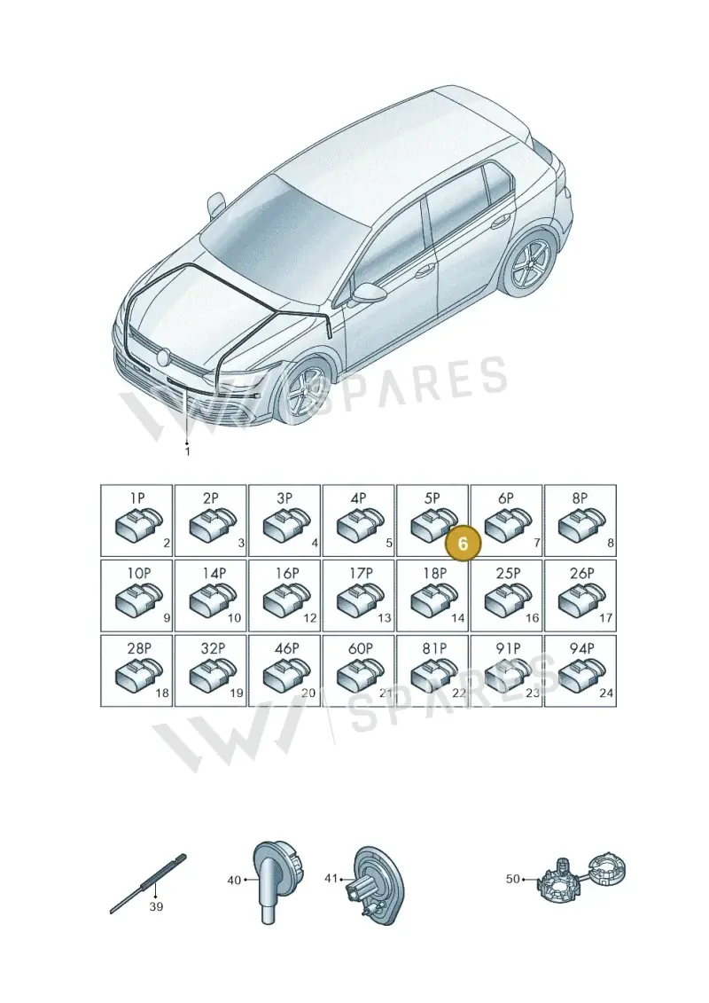 8J0971921A — Volkswagen Golf 2.0 BlueMotion (2019-2024) diagram 5h0971080, position 6