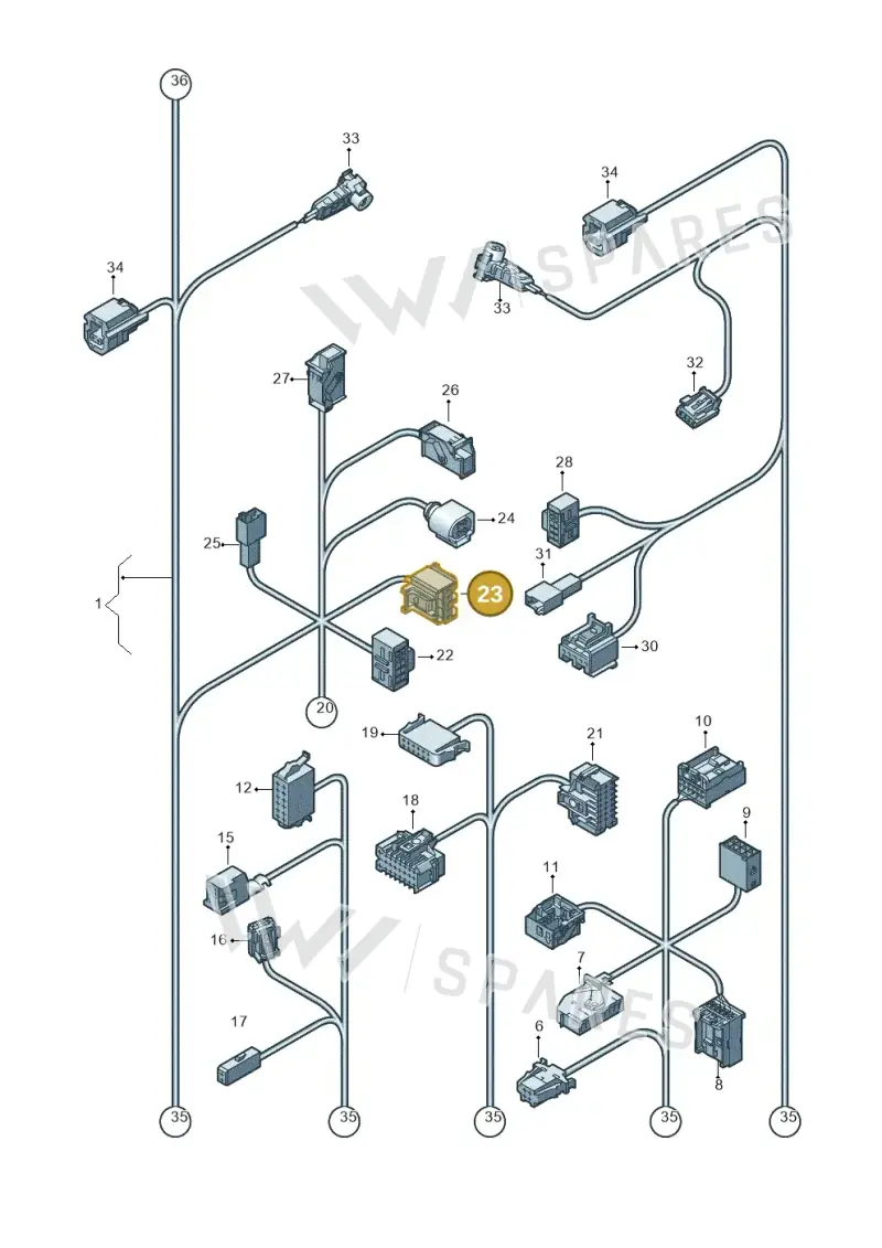 8J0972586 — Volkswagen Scirocco 2.0 (2014-2017) diagram 651971830, position 23