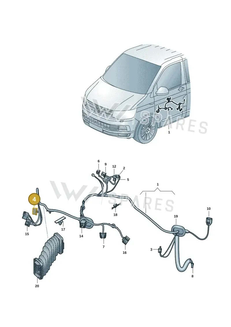 8J0972586 — Volkswagen Transport. multivan (2019-2024) diagram 7em972030, position 4
